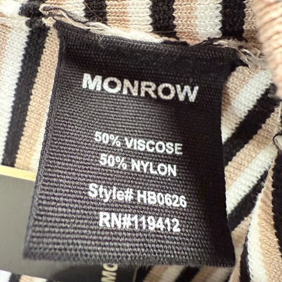 NWT Monrow Easy Stripe Knit Sweater Shorts Size Large - Picture 7 of 11